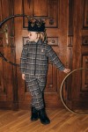 Pants quilted with grey checks FW23217