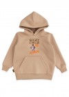 Hoodie sand brown with Whatever print SS24402