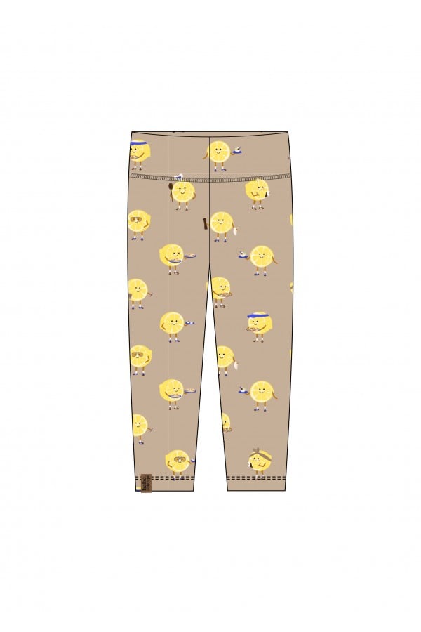 Leggings with high waist and  lemon chef allover print 0156_S25236