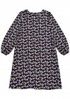 Dress with floral print on black background for female FW22182