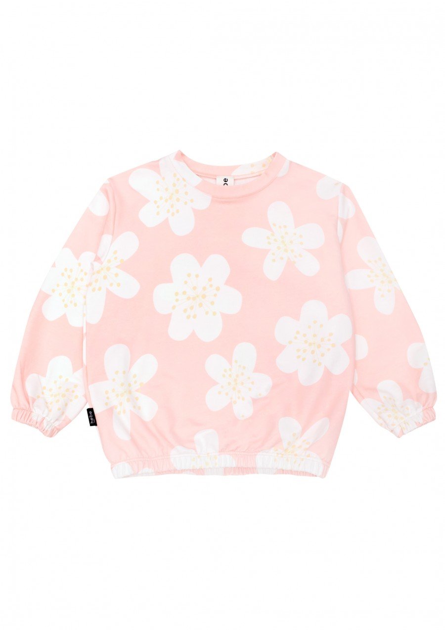 Sweater pink with big flower print SS22286