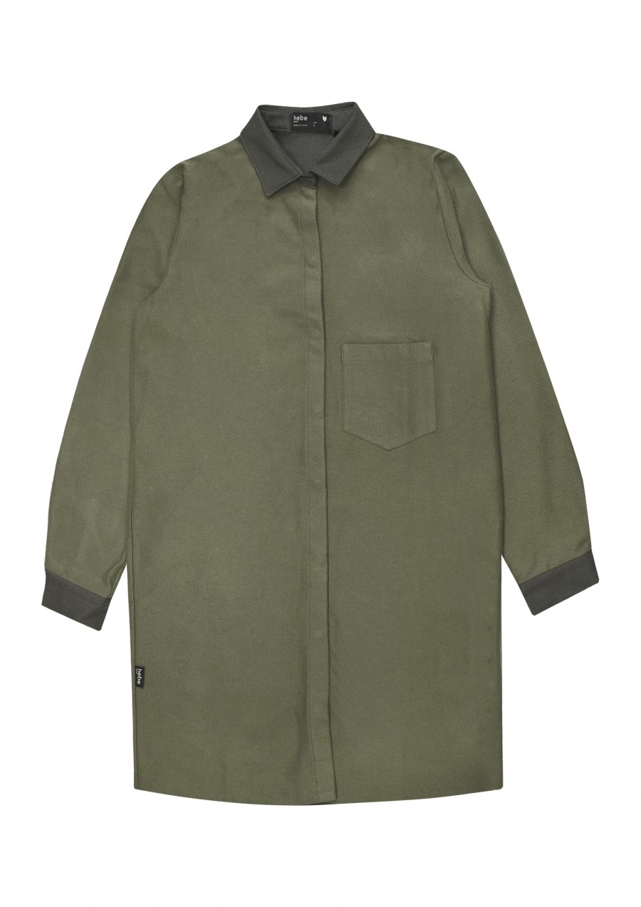 Shirtdress khaki with pockets for female FW20063.01
