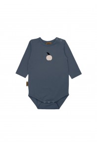 Baby body midnight blue long sleeves with apple print