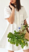 Dress short white linen 0352_S25409