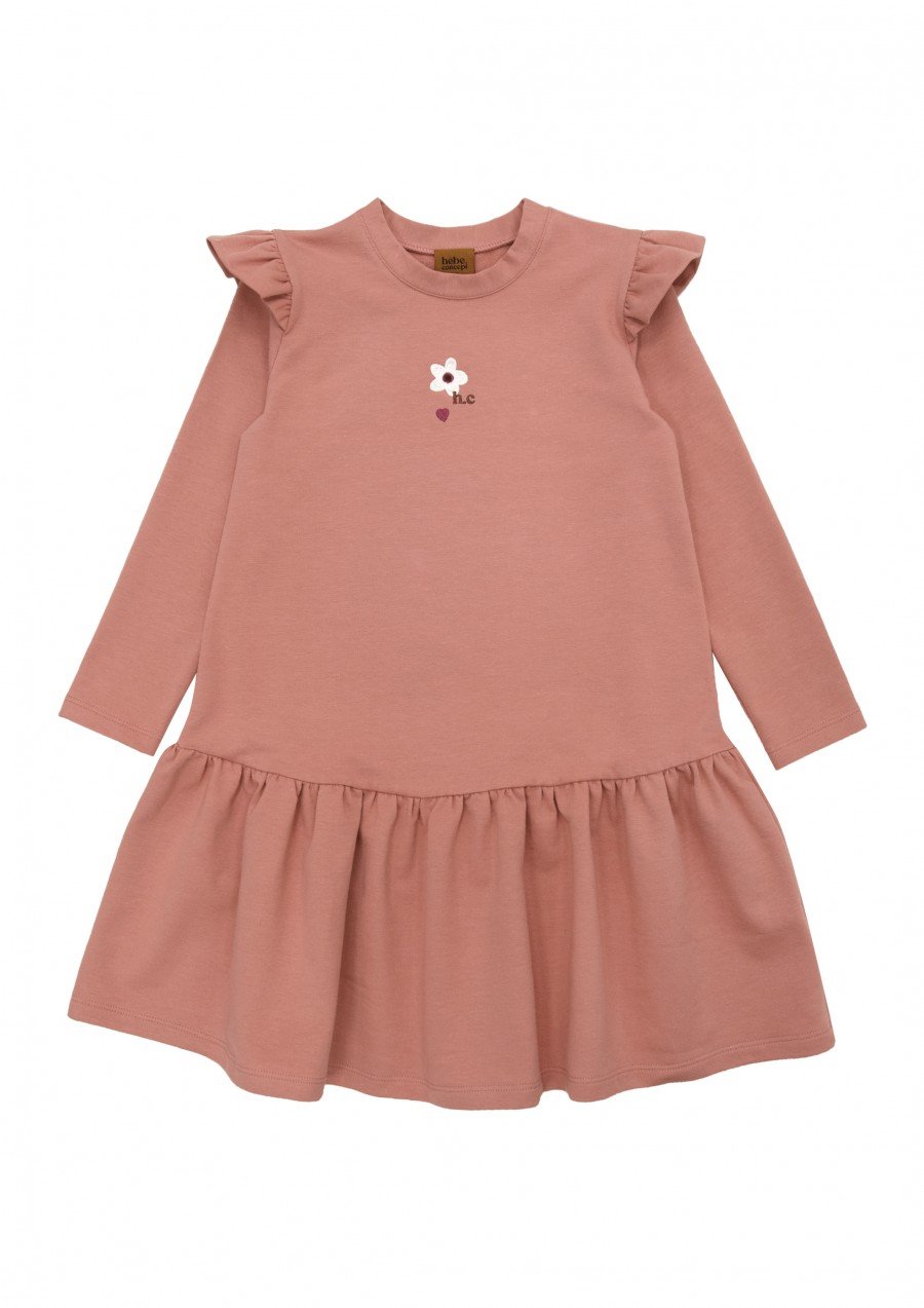 Kids dress herbal rose with flower print and ruffle AY24029