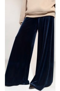 Navy blue velvet pants, regular