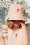 Sun hat lilac linen with embroidery SS23199