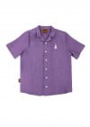 Blouse linen violet with embroidery SS24118L