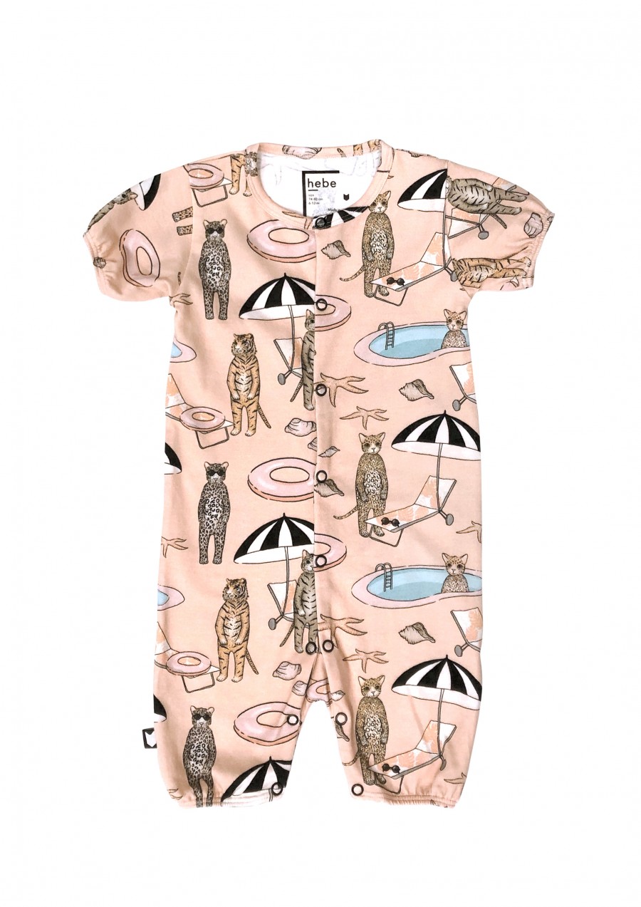 Short romper with pink pool print SS20166