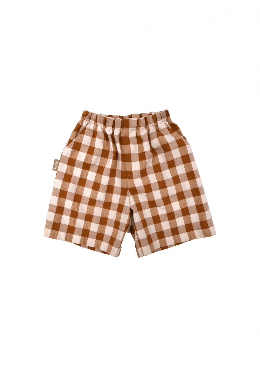 Shorts brown checkered for boy SS23122