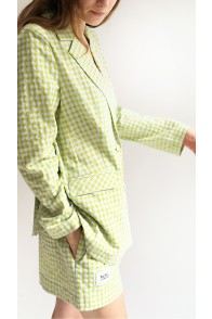 Shorts lime green checkered for female