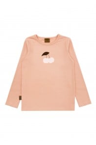 Kids top pink long sleeves with cherry print