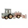 Wooden tractor with trailer LD7149