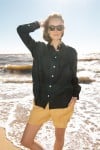 Shirt black linen for female SS23357