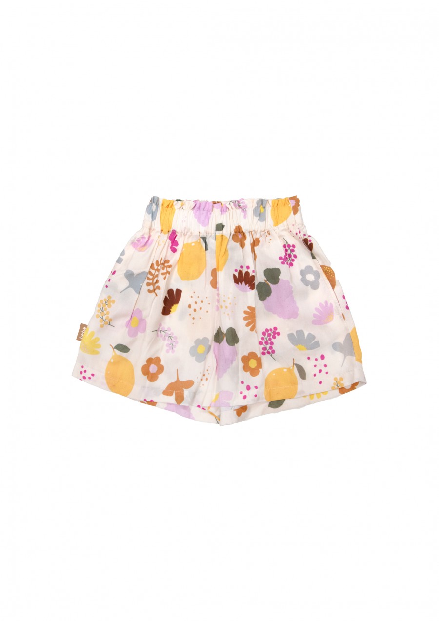Shorts with floral and fruit print SS23171L