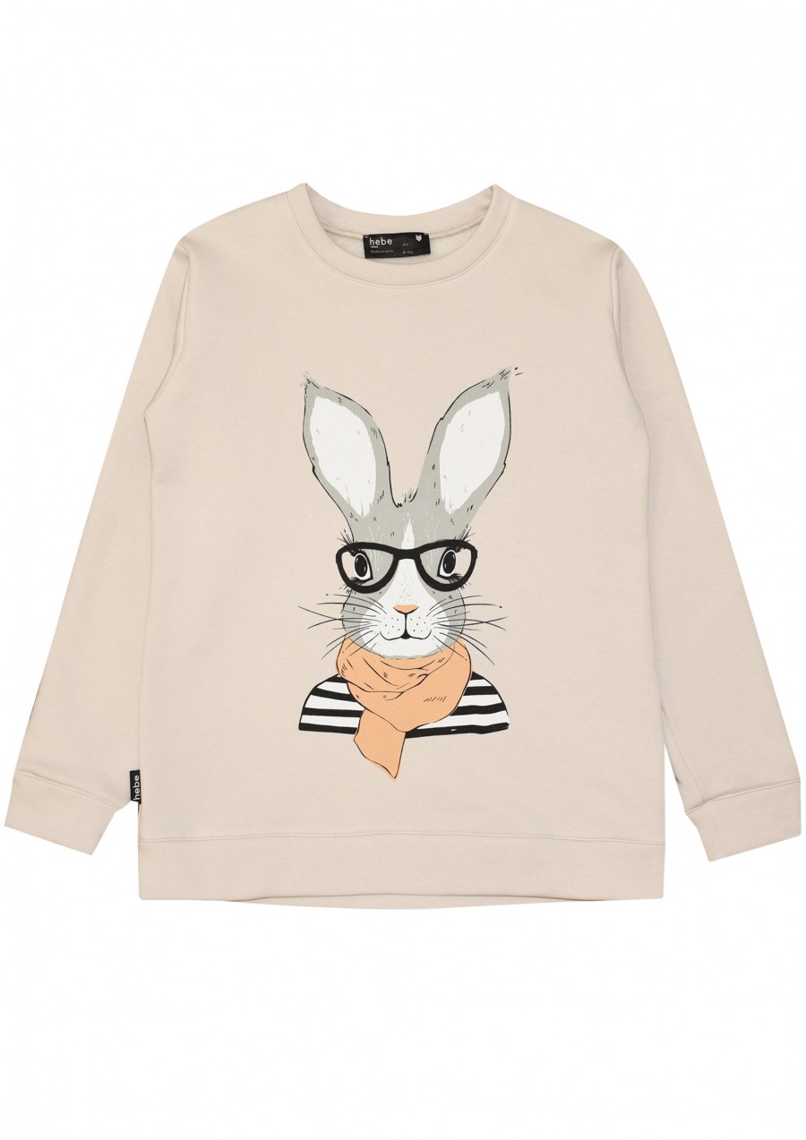 Sweater begie with Easter bunny for adults E21025
