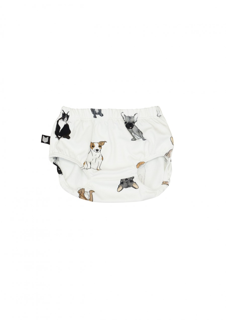 Bloomers white with dog and cat print SS19113