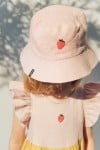 Sun hat lilac linen with embroidery SS23199