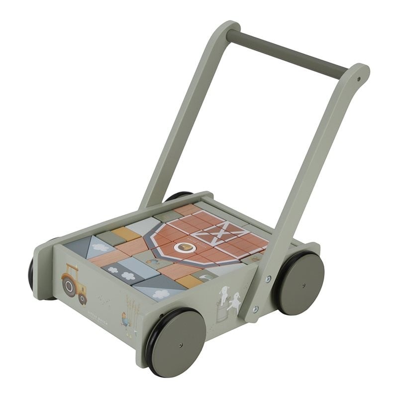 Wooden block trolley Little Farm LD7143