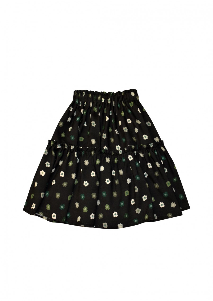 Skirt with floral green print FW21064