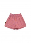 Shorts cotton with pink check print SS24194
