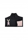Snood merino wool black with pastel pink bunny FW20214