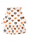 Dress with overall big heart print and frills FW24082