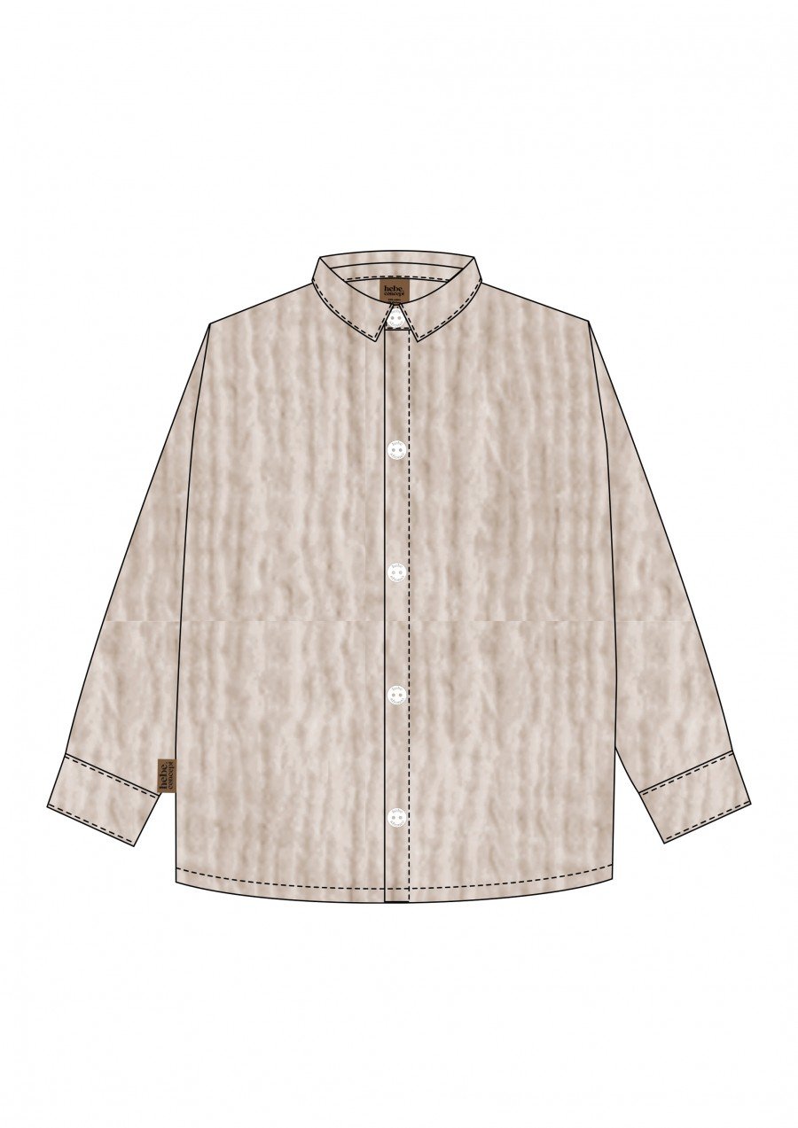 Shirt with long sleeve and buttons muslin crème 0025_F25047
