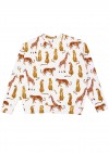 Warm sweatshirt beige with wild animals print unisex KLA22019