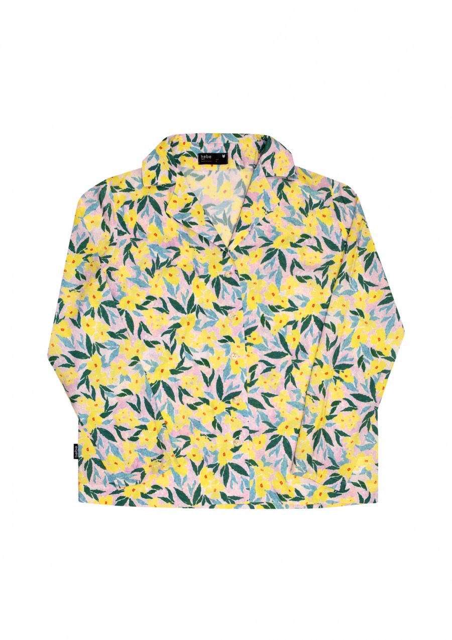 Blouse yellow flower print for female SS21393