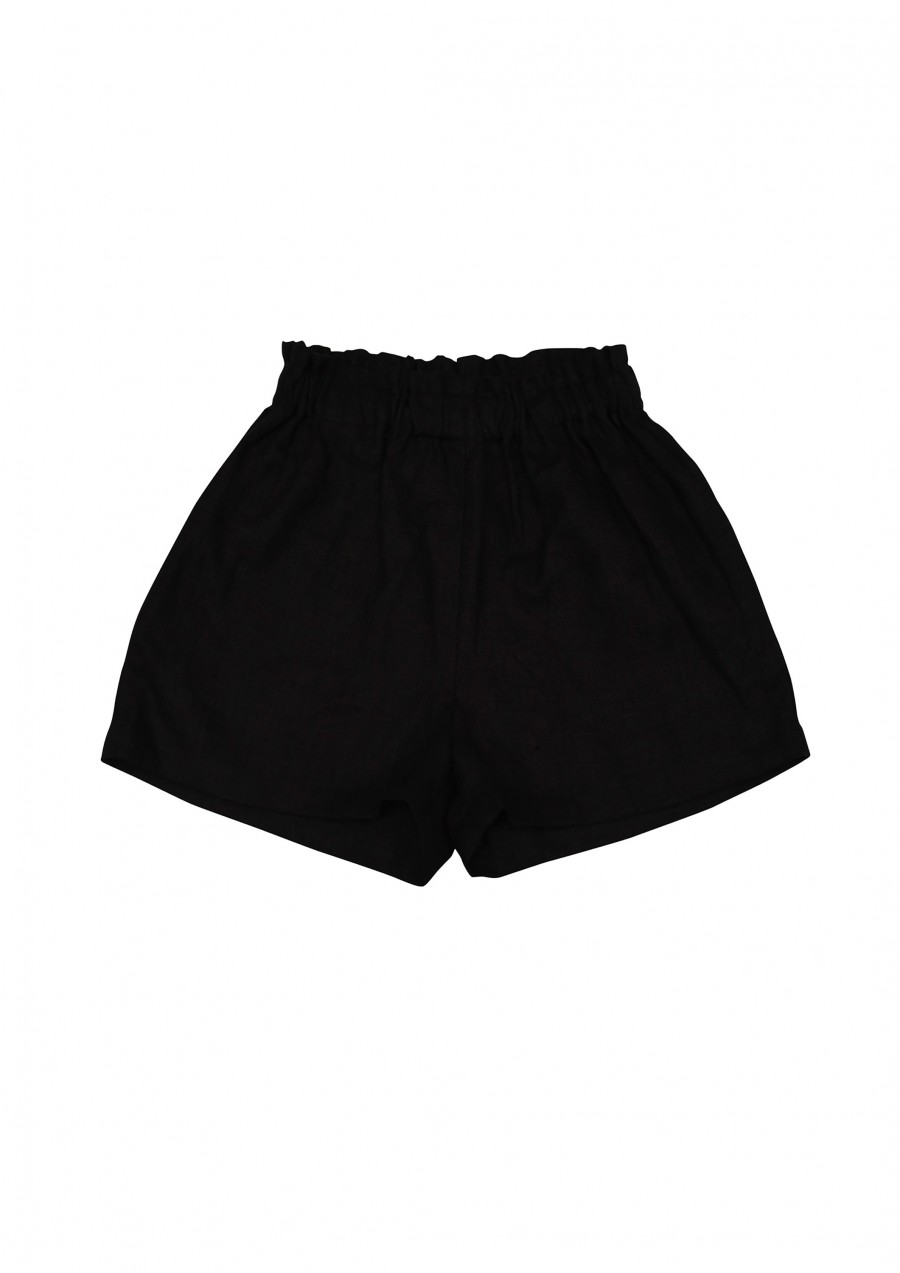 Shorts black linen for female SS21184