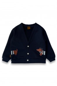 Jacket with dog placment print navy blue