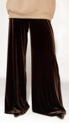Dark brown velvet pants, long 0393_LM018