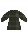 Blouse green checkered with embroidrey bonjour FW21099L