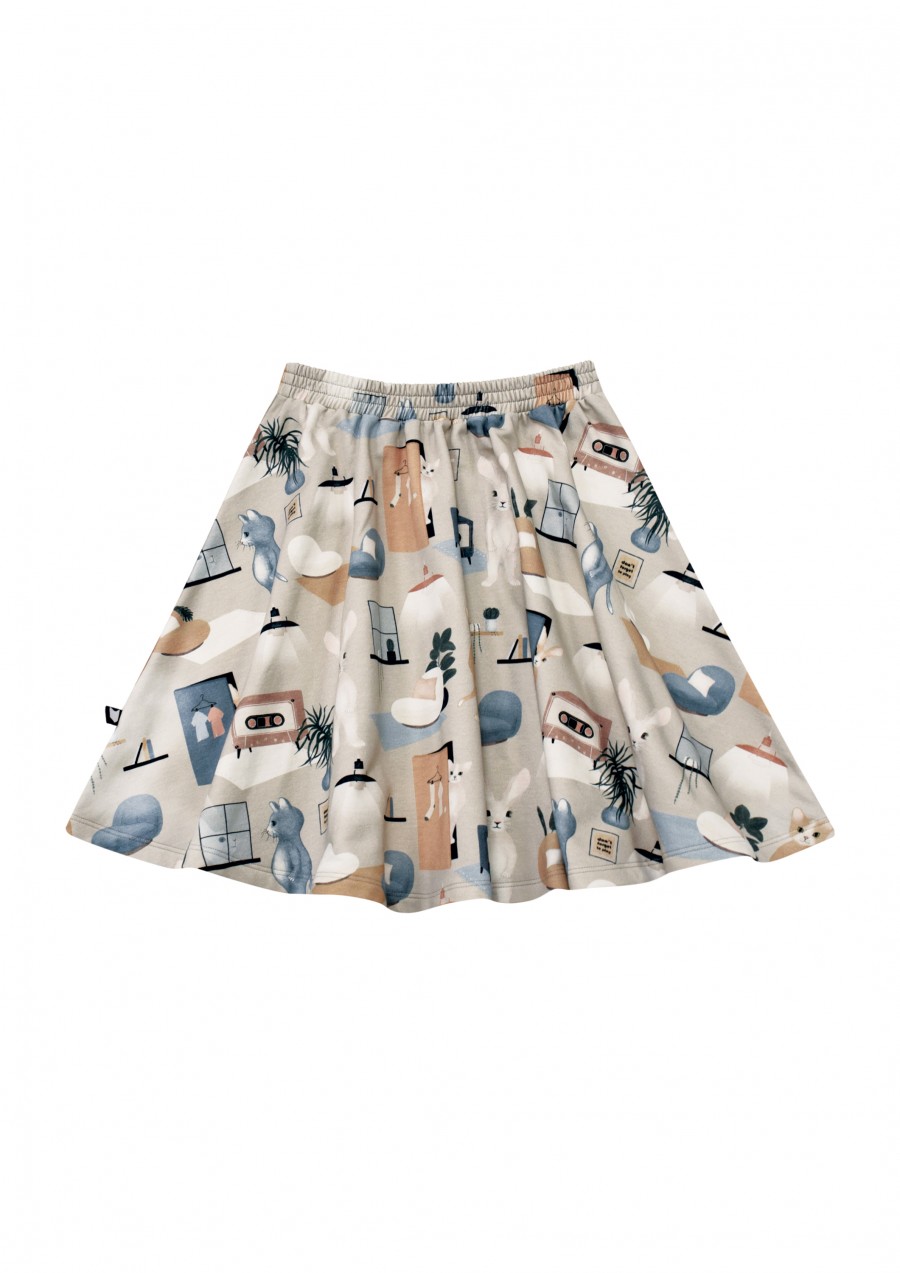 Skirt beige sweet home print FW20141