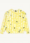 Sweater with allover lemon print for adult KLA24010