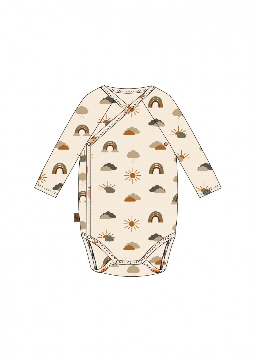 Baby body with a rainbow allover print and long sleeves AY24128