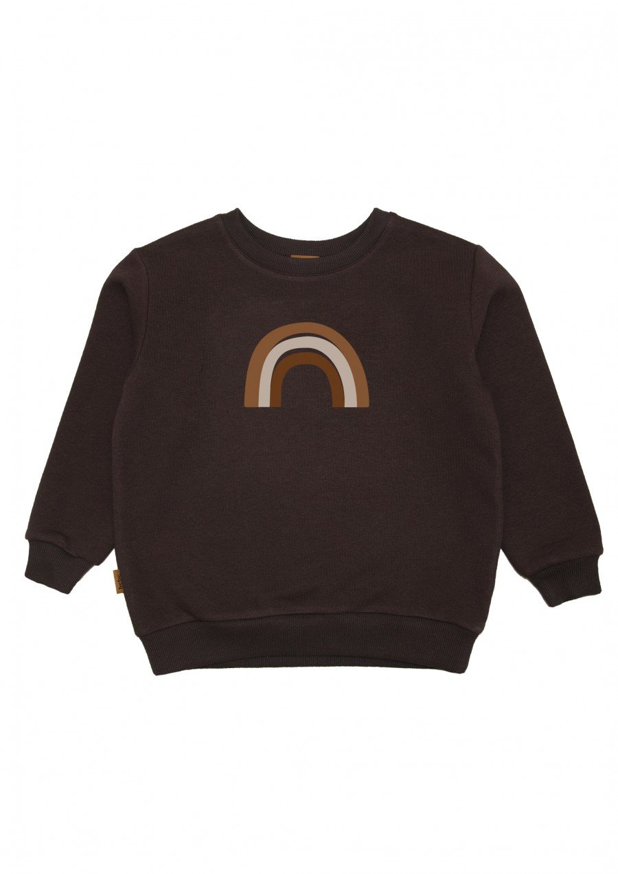 Kids sweater chocolate brown with a rainbow AY24191