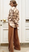 Golden brown velvet pants, regular 0392_LM013