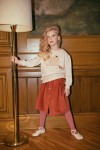 Skirt dark pink corduroy with buttons FW23107L