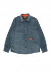 Shirt dark grey corduroy with bright orange details FW23020L