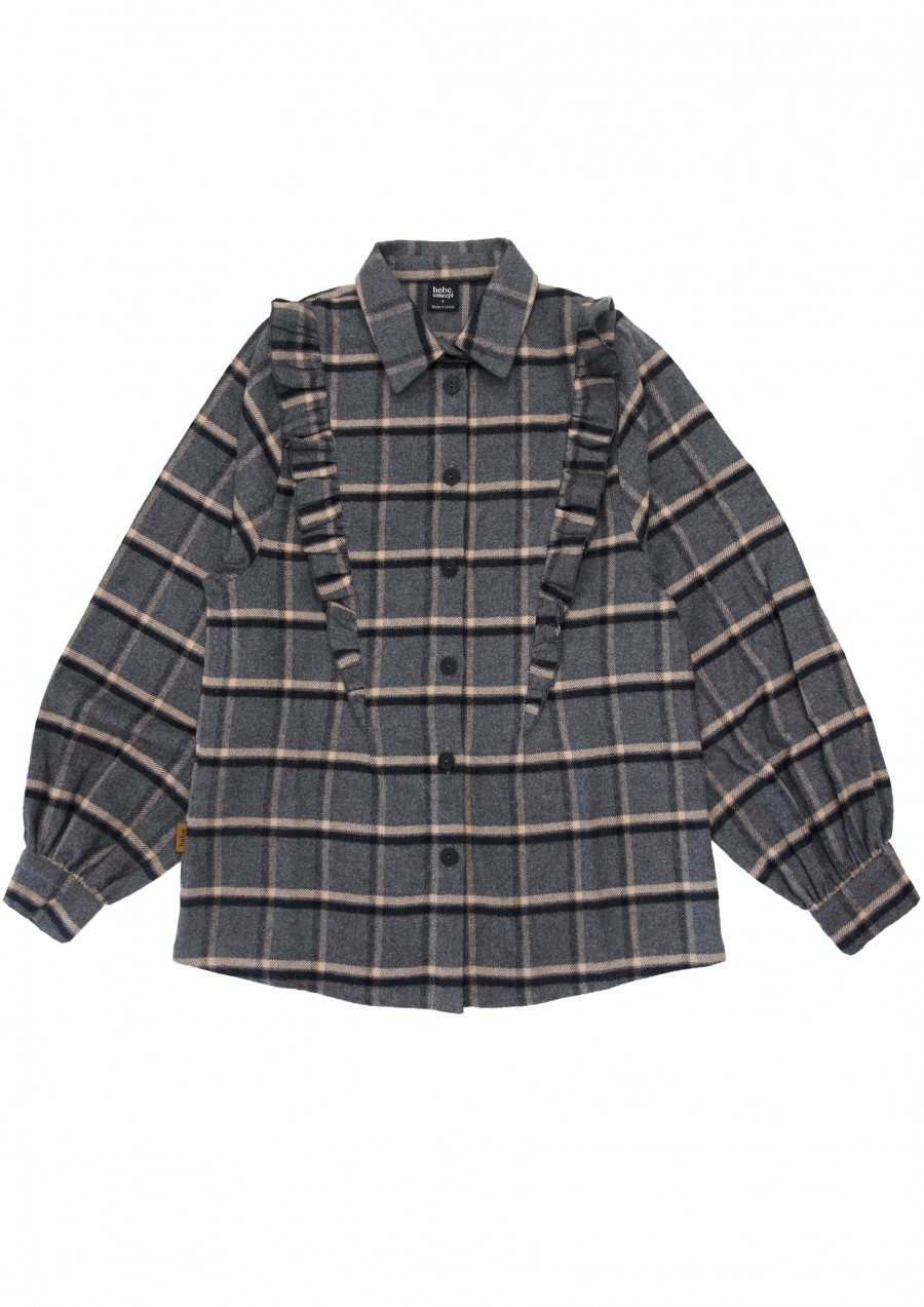 Blouse with grey checks for female FW23215