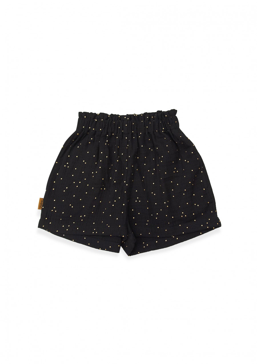 Shorts black muslin for girls SS24456