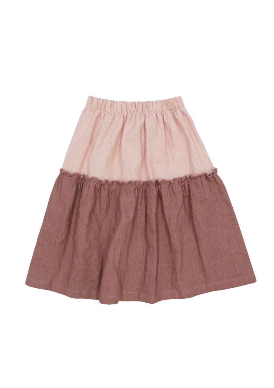 Pink linen skirt SS180141
