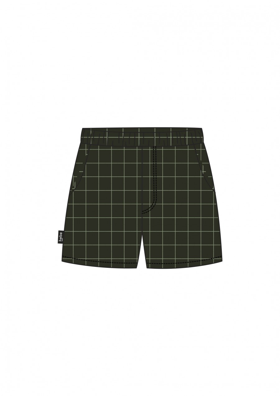 Shorts green checkered for boy FW21096