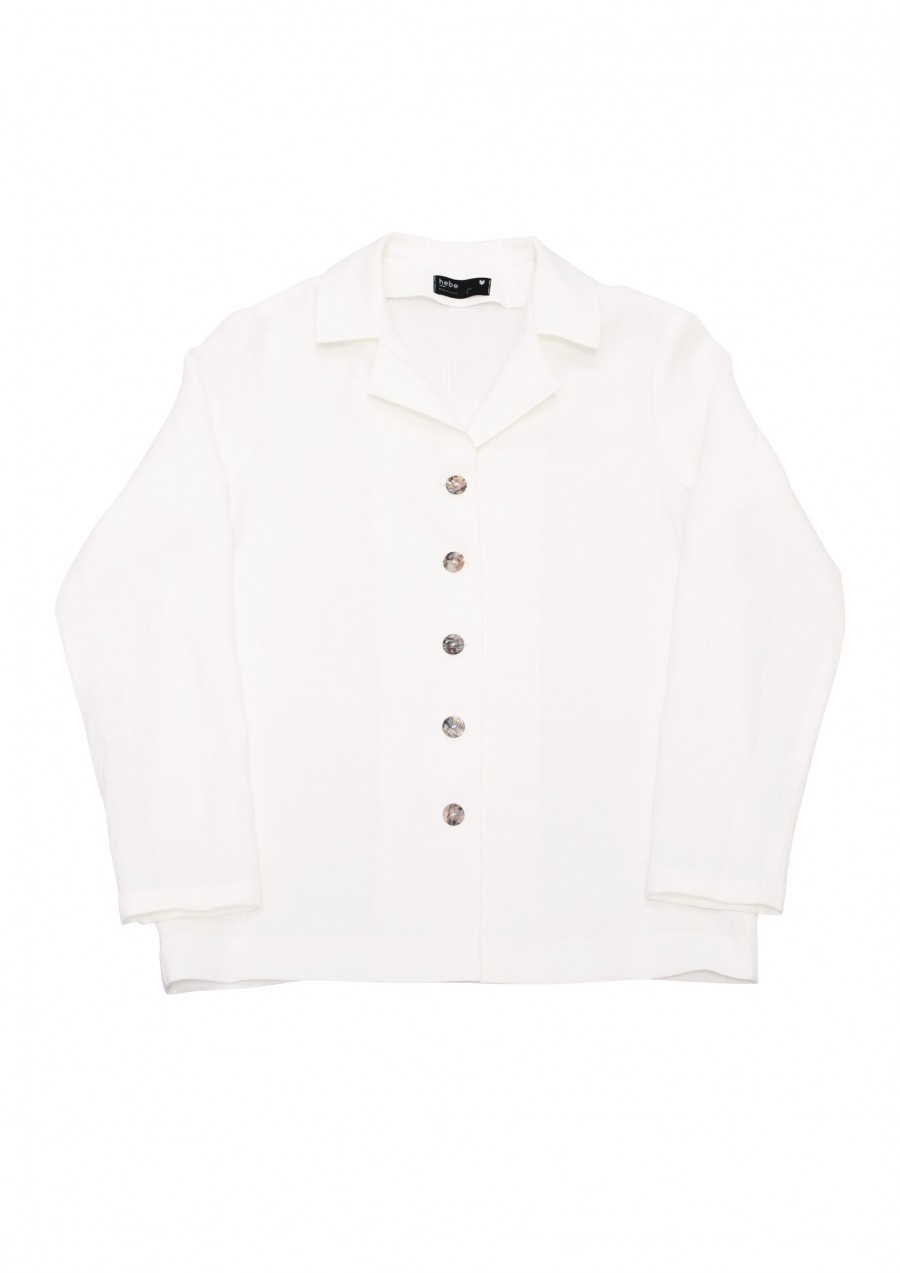 Blouse white linen for woman SS20097