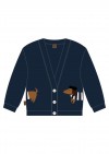 Jacket with dog placment print navy blue 0331_F25221
