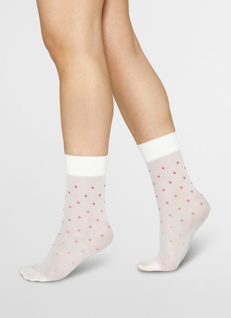 Swedish Stockings Eva dot socks ivory/pink EVA-DSP