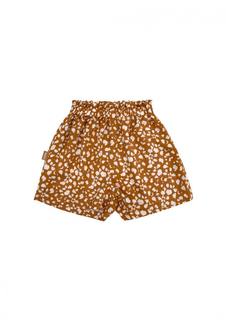 Shorts brown with white pattern for girl SS23101L