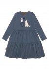 Dress with poodle print blue FW23335